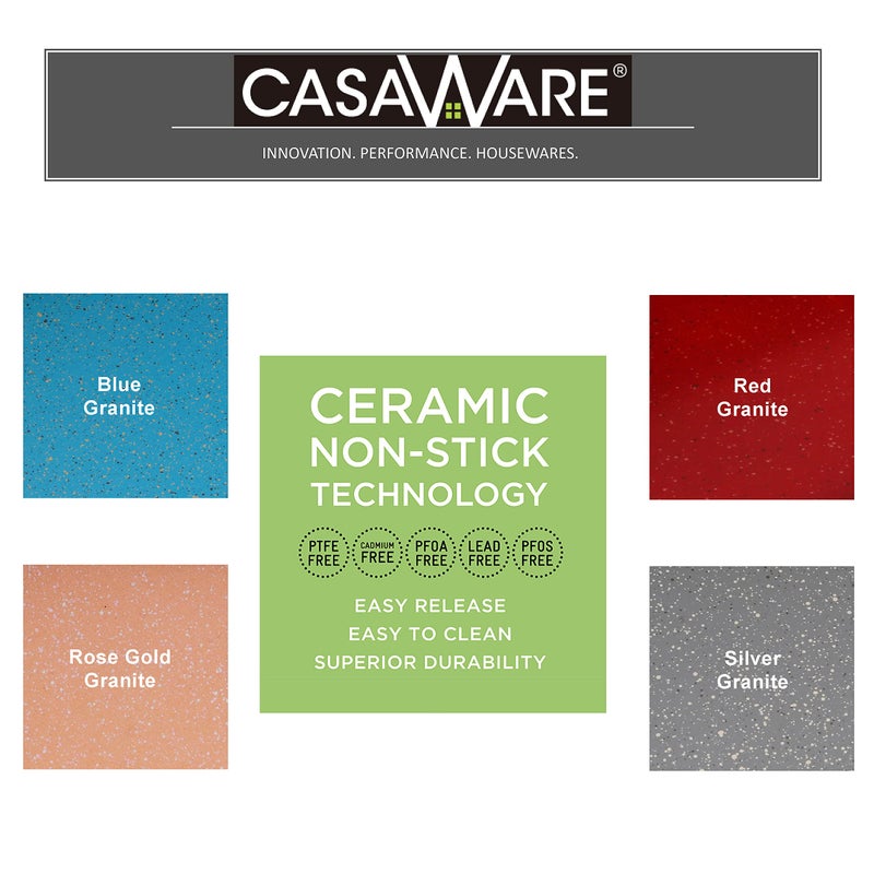 casaWare Fluted Cake Pan 9.5-inch (10-Cup) Ceramic Coated NonStick (Silver Granite) - Image 3